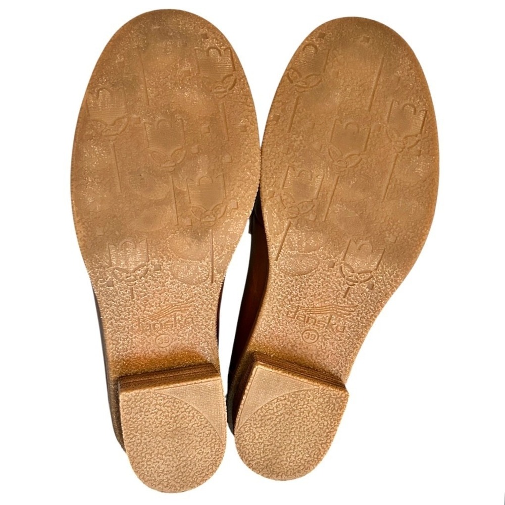 Dansko Danica Penny Loafer 39 8.5 9 Tan Brown Burnished Leather Block Heel Shoes - Picture 7 of 10